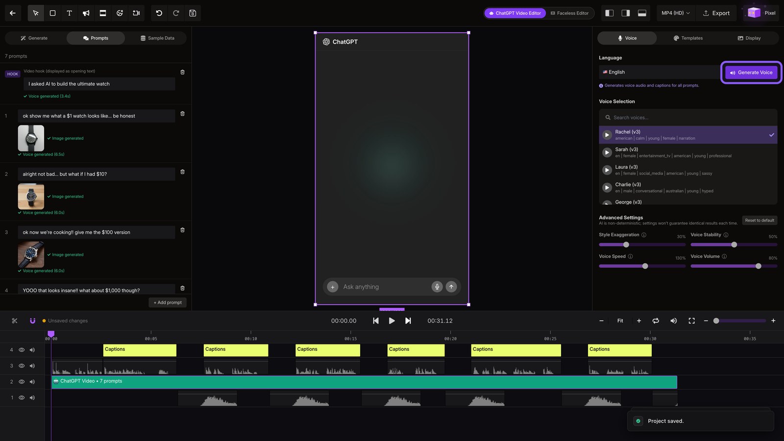 Generate voice