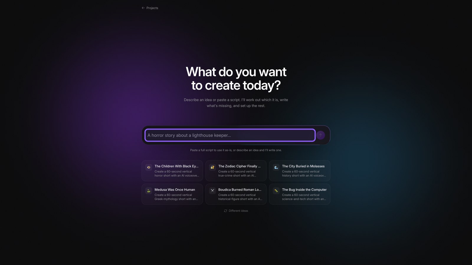 Enter video prompt