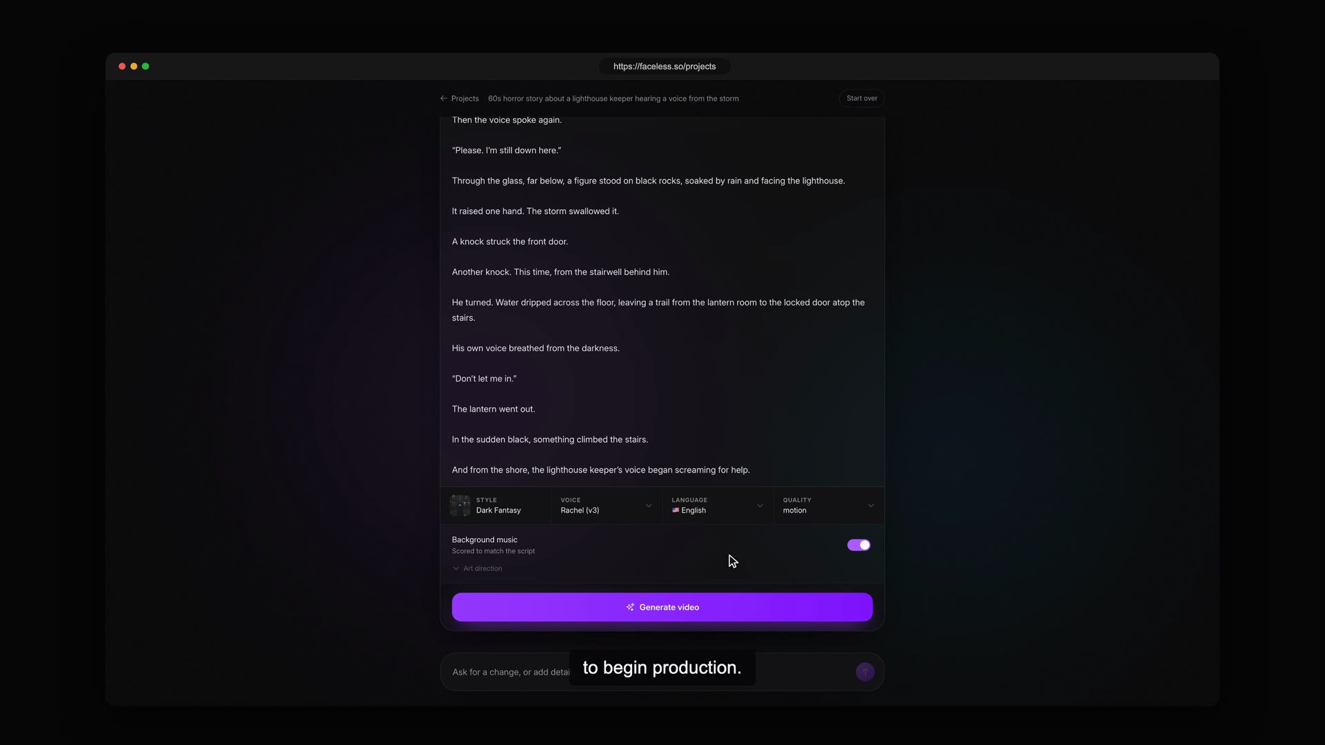 Generate video