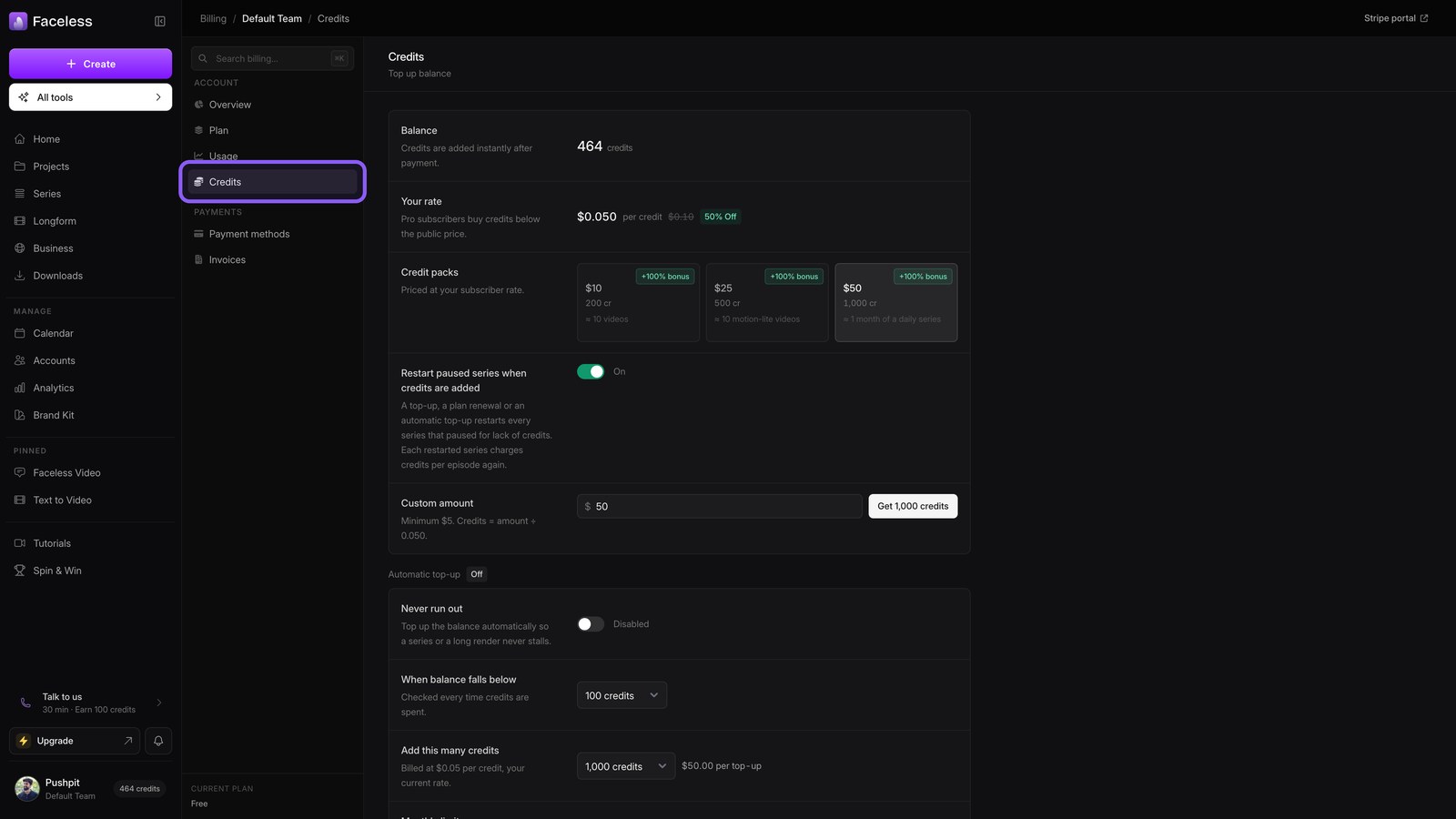 View credits