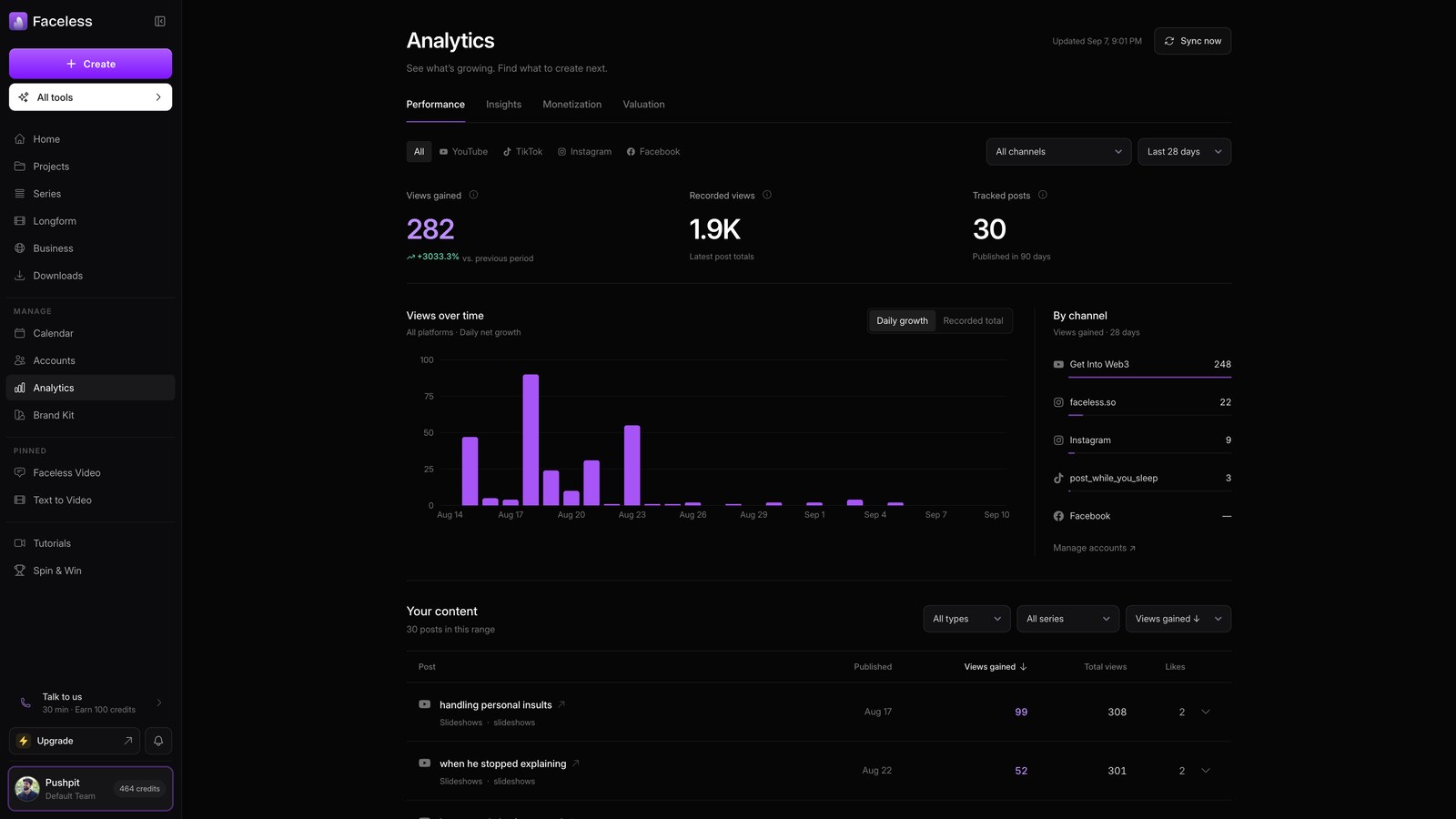 Open account menu