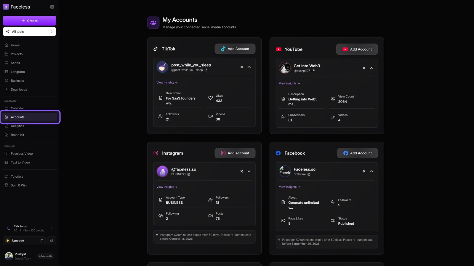 Open accounts