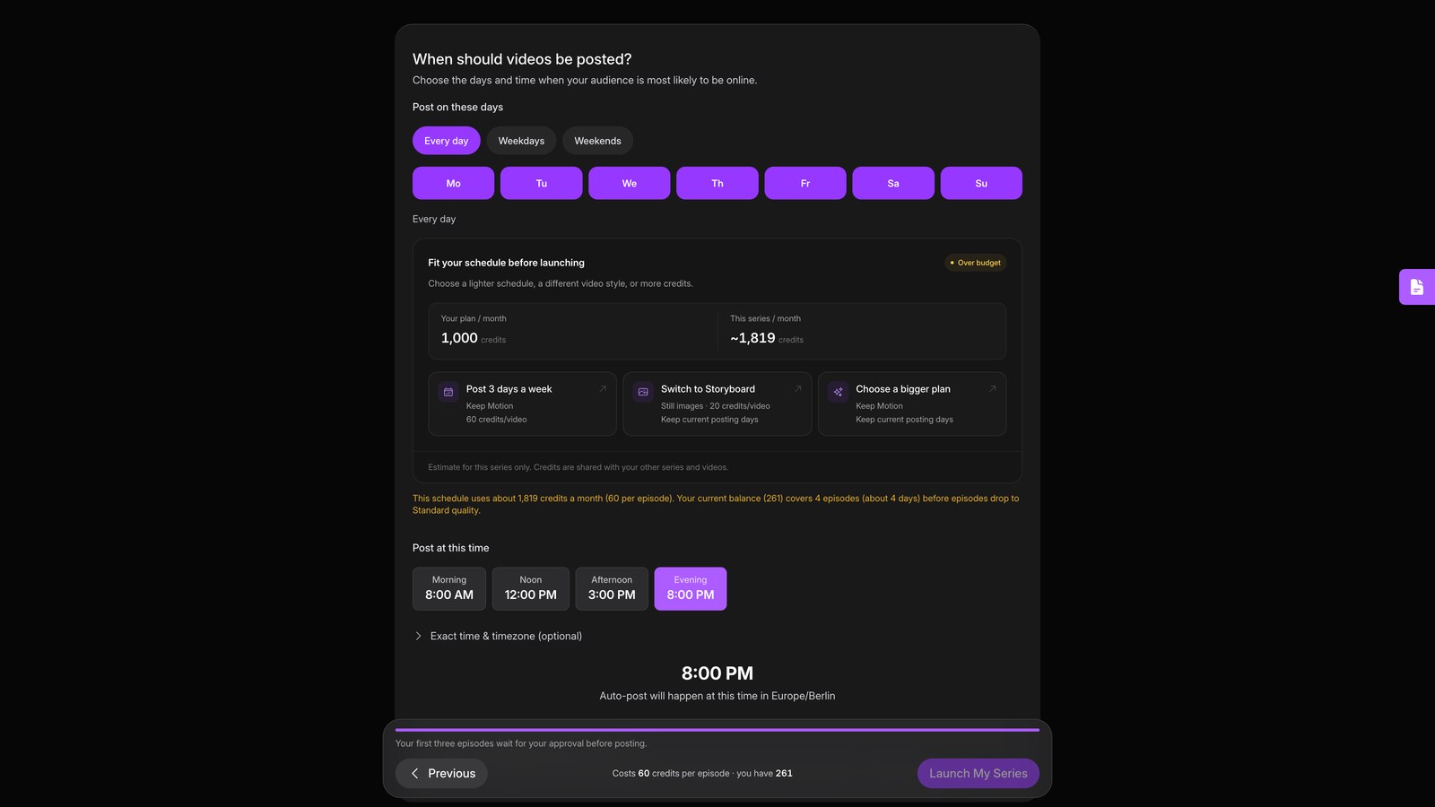 Schedule and launch